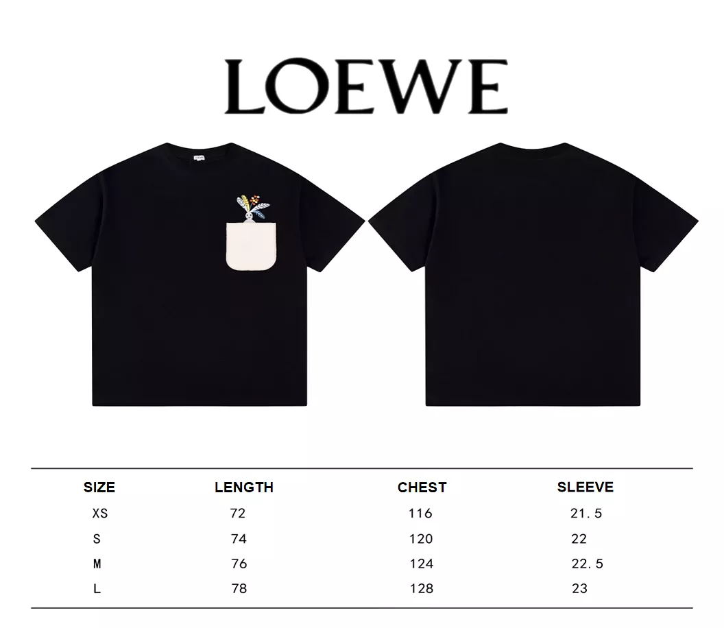 Loewe X SunaFujita 24SS Mandrake embroidered short-sleeved T-shirt Black 3.6