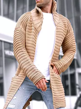 Long Turtleneck Men Cardigan Sweater