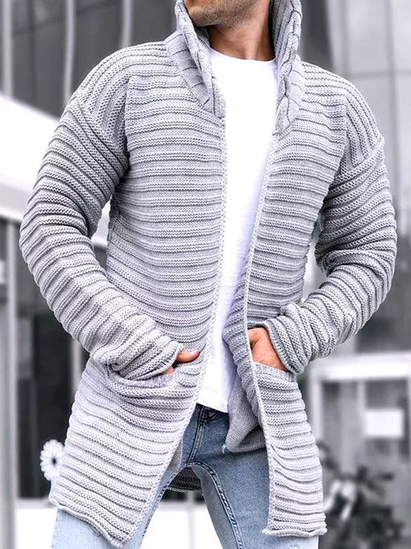 Long Turtleneck Men Cardigan Sweater