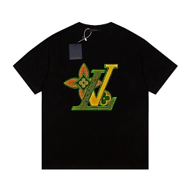 Louis Vuitton 24SS limited edition enamel LOGO printed short-sleeved T-shirt Black 3.6