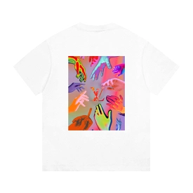 Louis Vuitton 24SS limited edition neon heart palm print short-sleeved T-shirt White 3.6