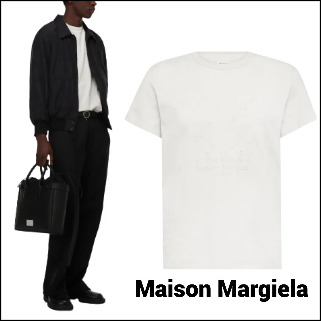 Maison Margiela  |Crew Neck Street Style Cotton Short Sleeves Logo Designers