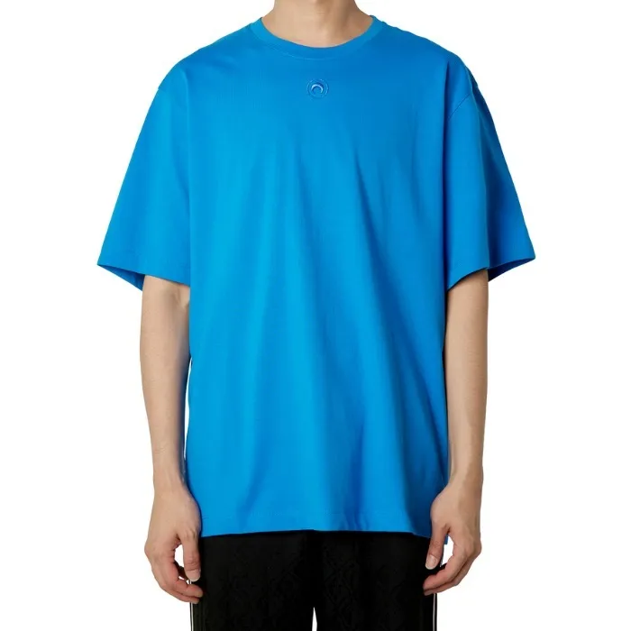 MARINE SERRE  |Crew Neck Street Style Plain Cotton Short Sleeves Logo