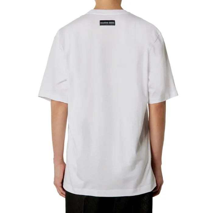 MARINE SERRE  |Crew Neck Street Style Plain Cotton Short Sleeves Logo