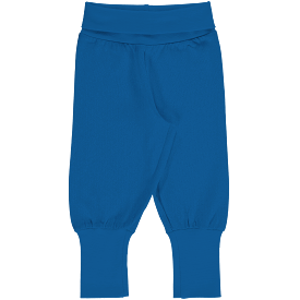 Maxomorra Blue Organic Cotton Rib Pants