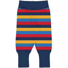 Maxomorra Blue Stripes Cotton Rib Pants