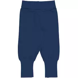 Maxomorra Navy Cotton Rib Pants