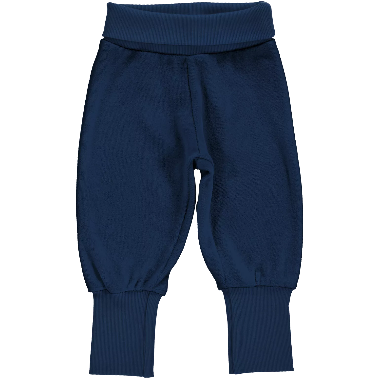 Maxomorra Navy Velour Rib Pants