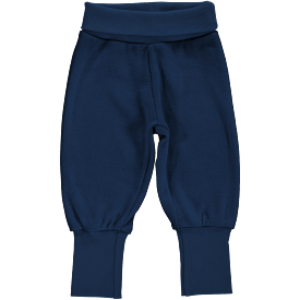 Maxomorra Navy Velour Rib Pants