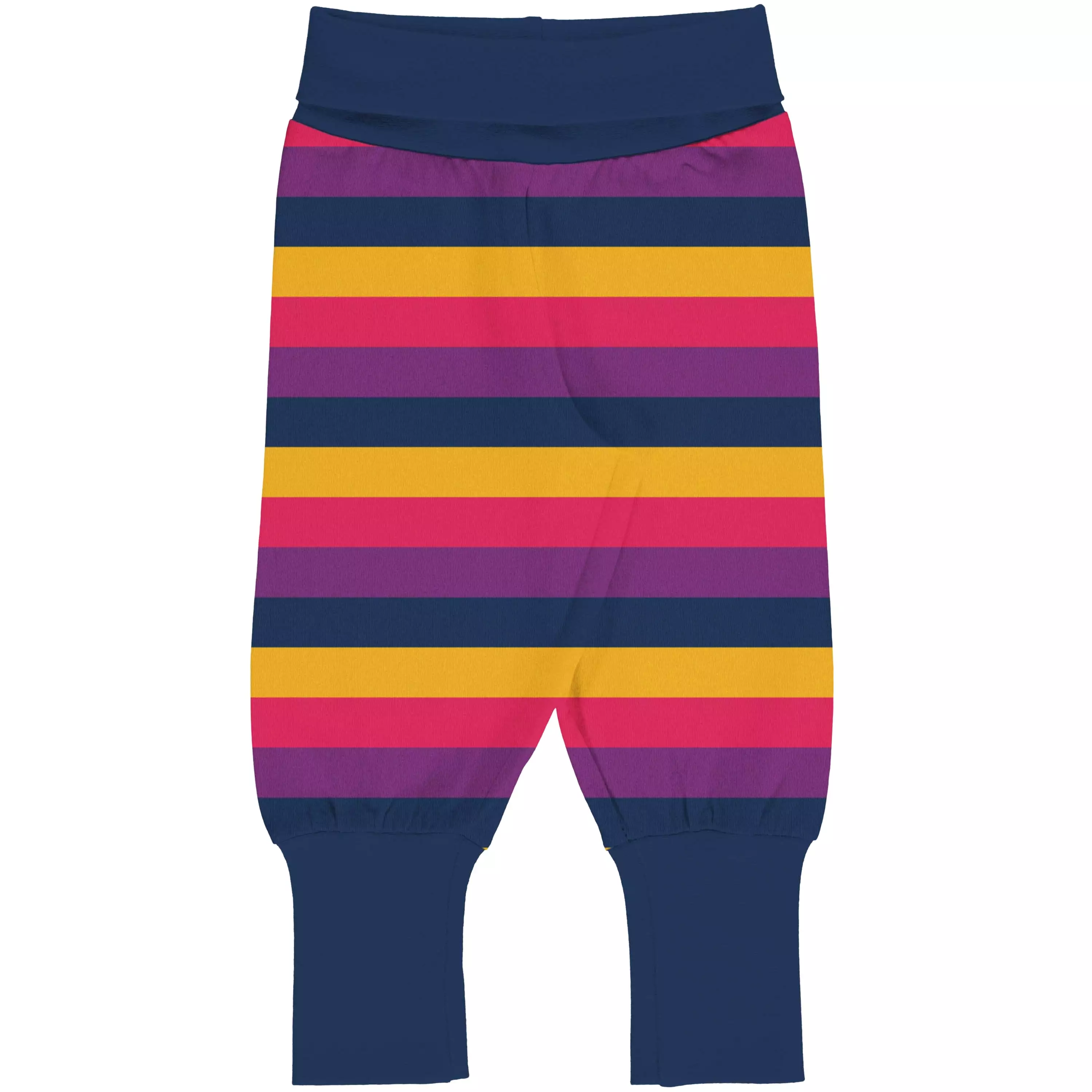 Maxomorra Purple Stripes Cotton Rib Pants