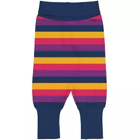 Maxomorra Purple Stripes Cotton Rib Pants