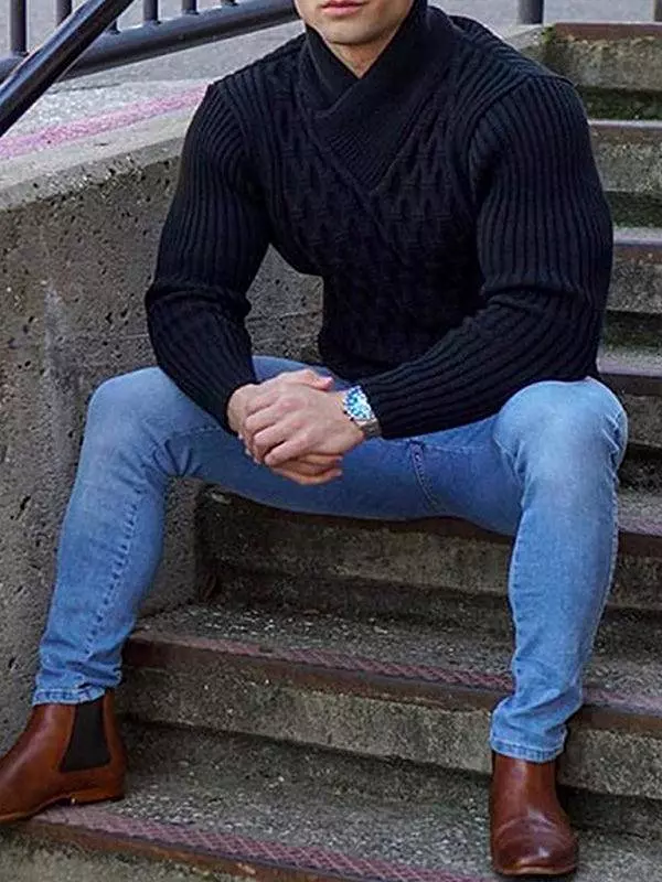 Men Turtleneck Pullover Sweater