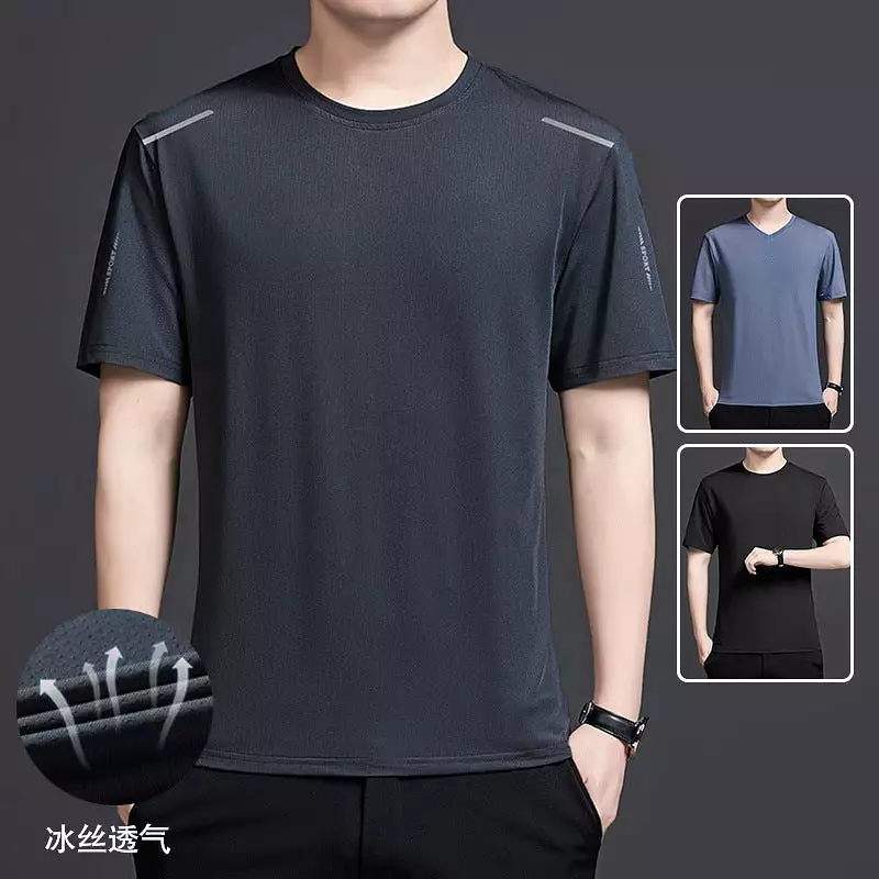 Men's dad wear summer thin sports short-sleeved t-shirt