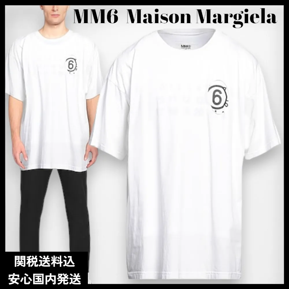 MM6 Maison Margiela  |Crew Neck Street Style Plain Cotton Short Sleeves Logo