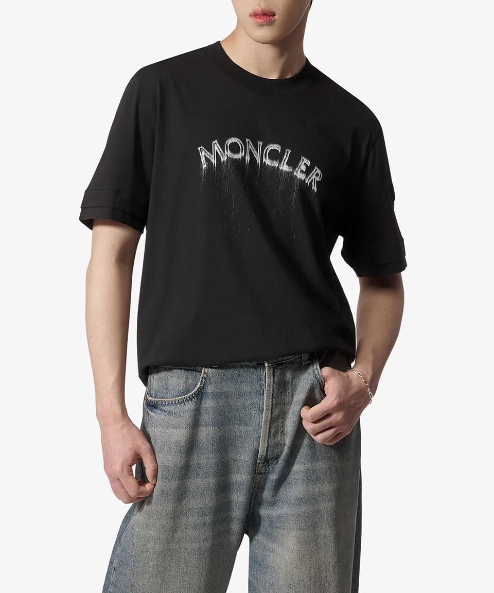 MONCLER  |Crew Neck Street Style Plain Cotton Short Sleeves Logo