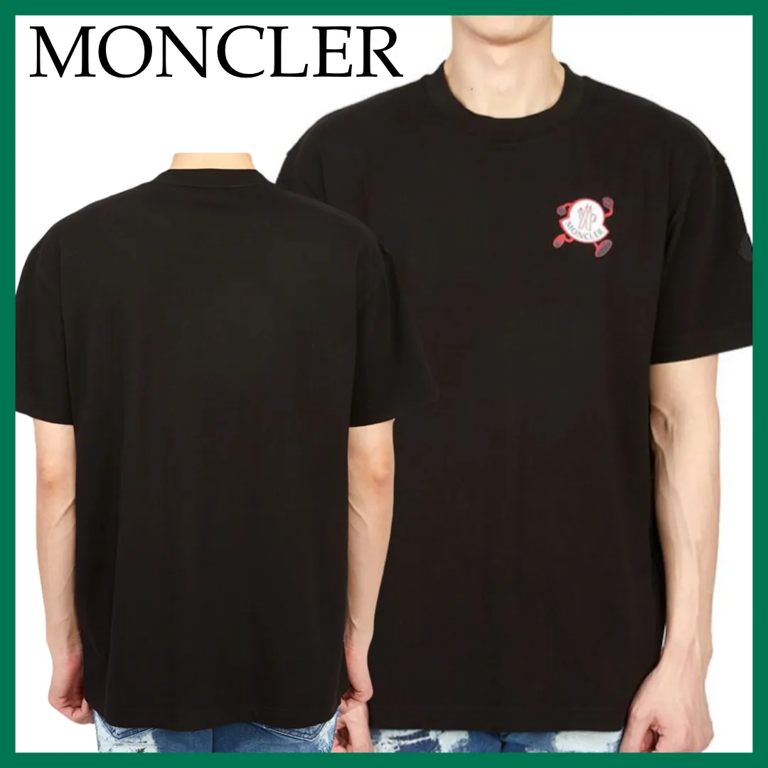 MONCLER  |Street Style Plain Cotton Short Sleeves Logo