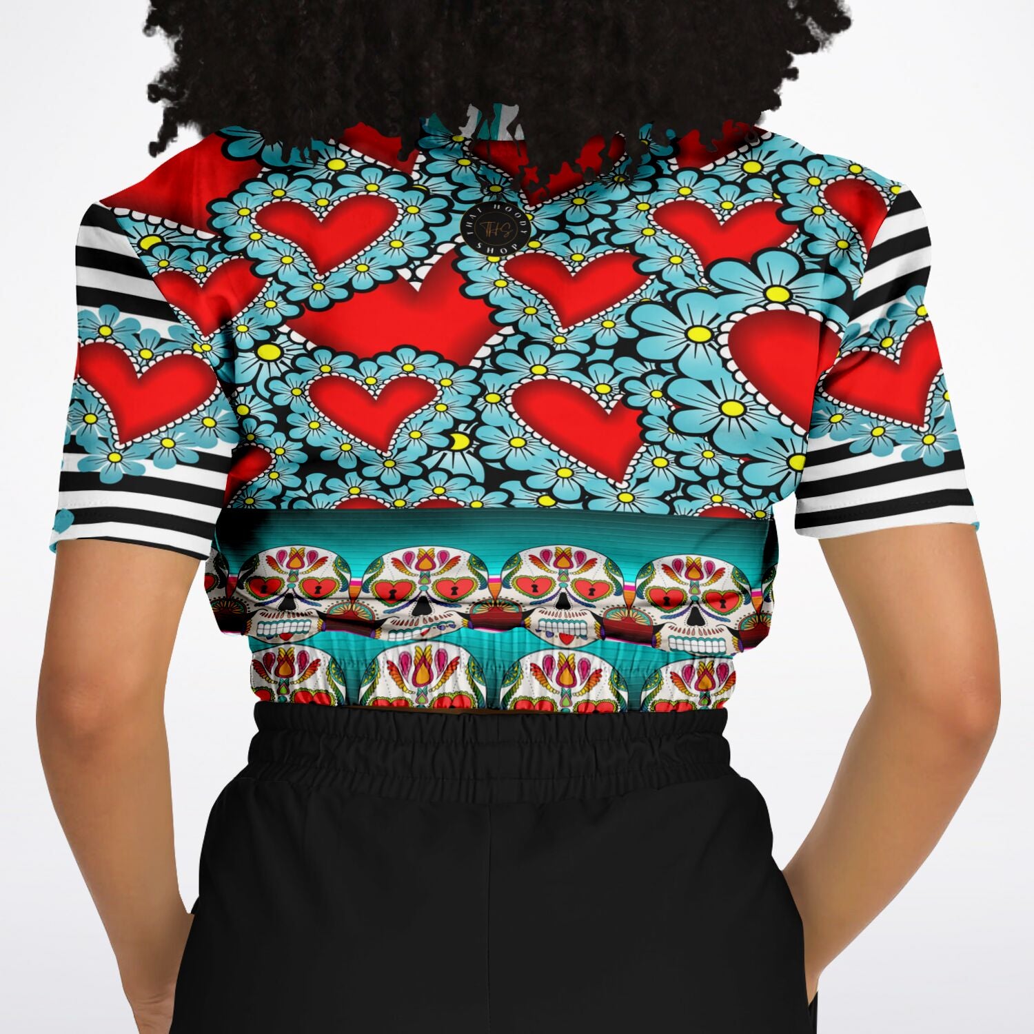 My Dios Short Sleeve Cropped Eco-Poly Sweater