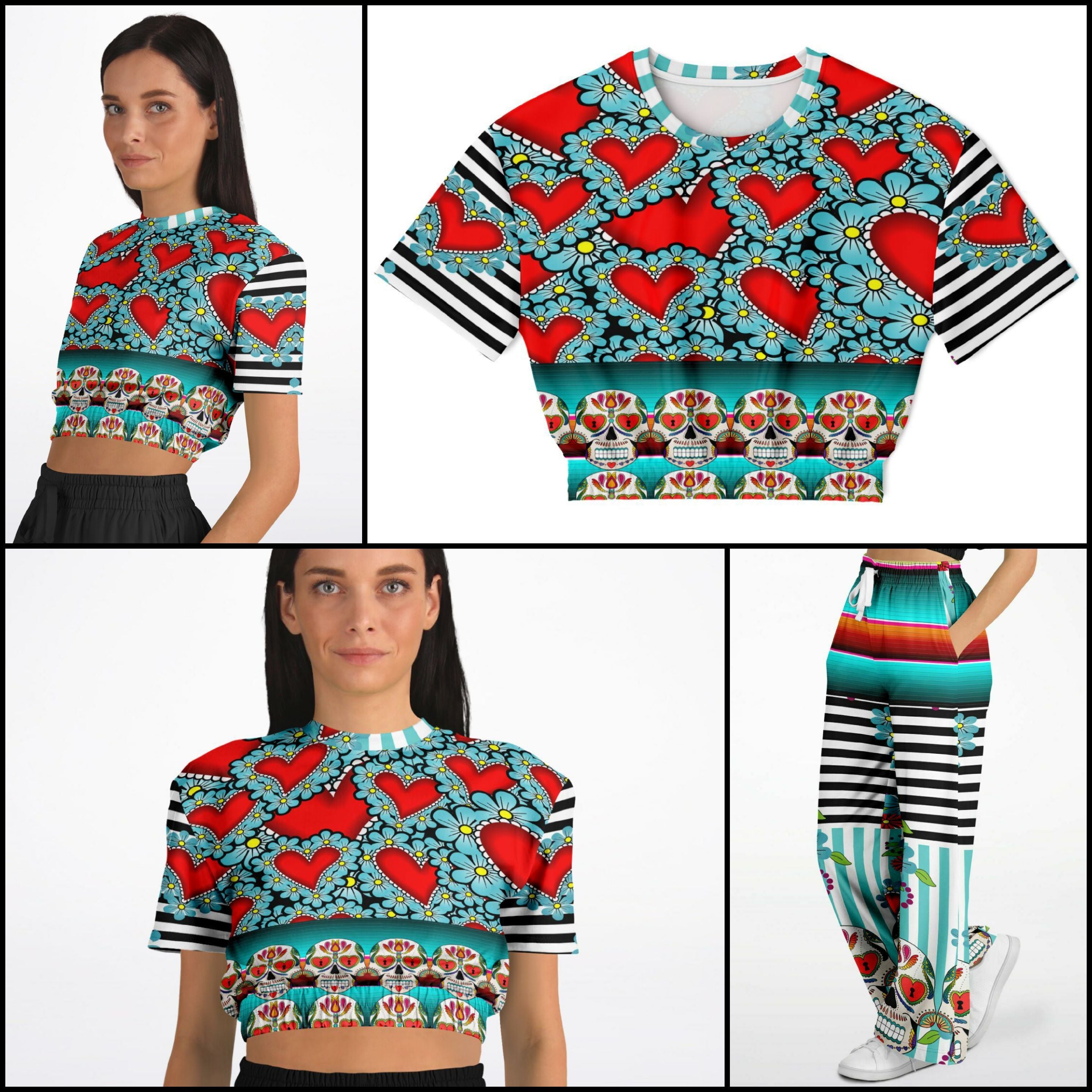 My Dios Short Sleeve Cropped Eco-Poly Sweater