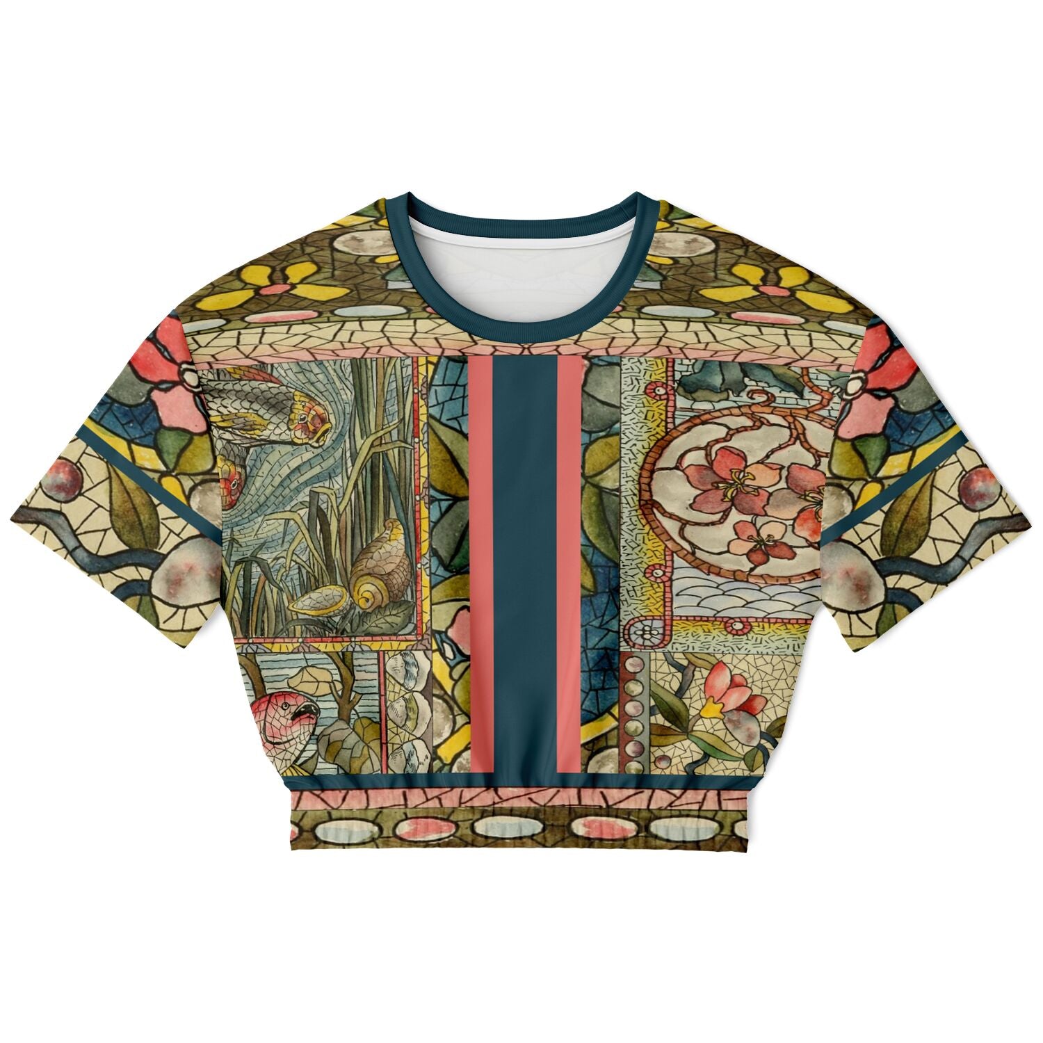 My Mosaic Life Short Sleeve Cropped Eco-Poly Sweater