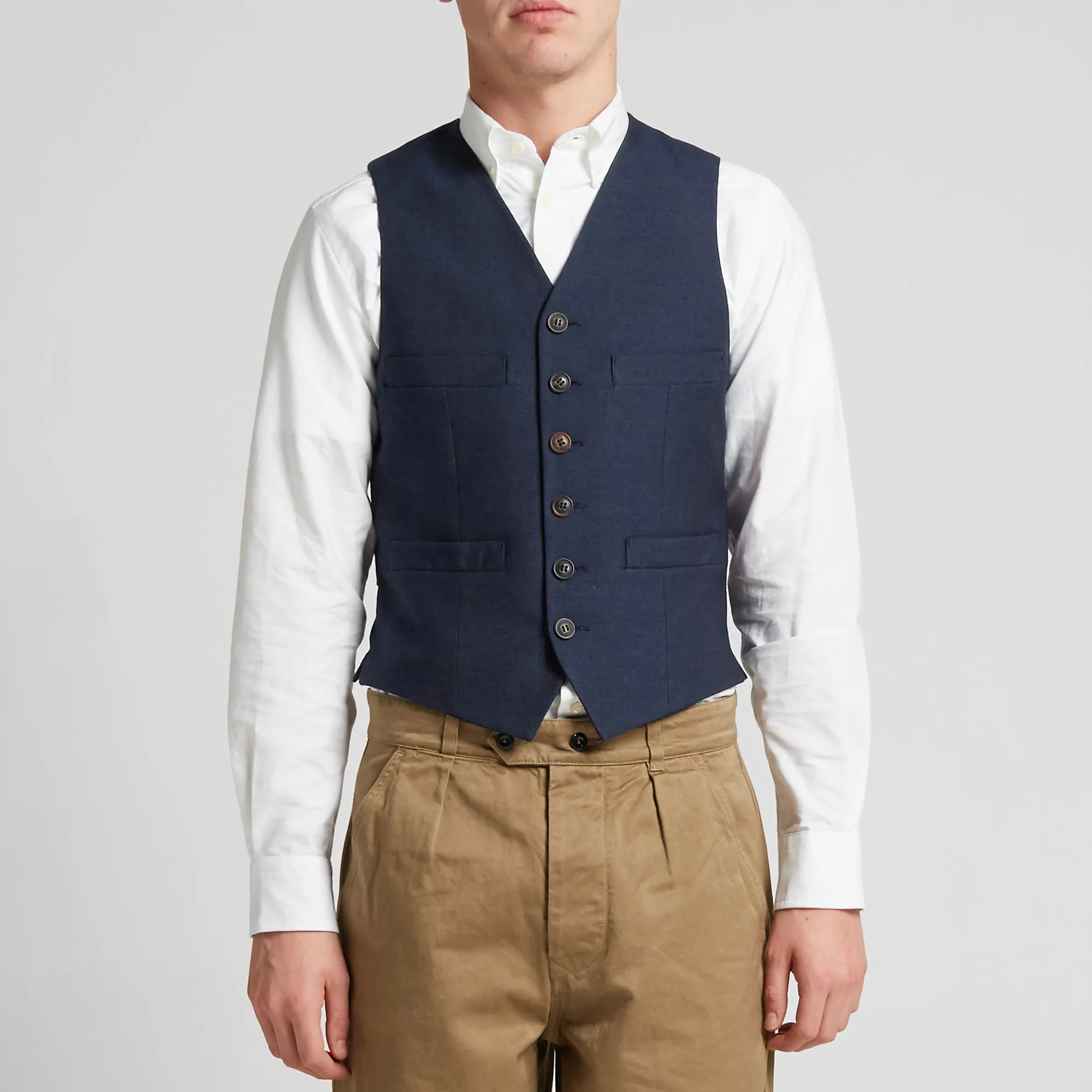 Nigel Cabourn Short VestIndigo Cotton