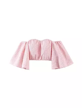 Off The Shoulder Puff Sleeve Cropped Top