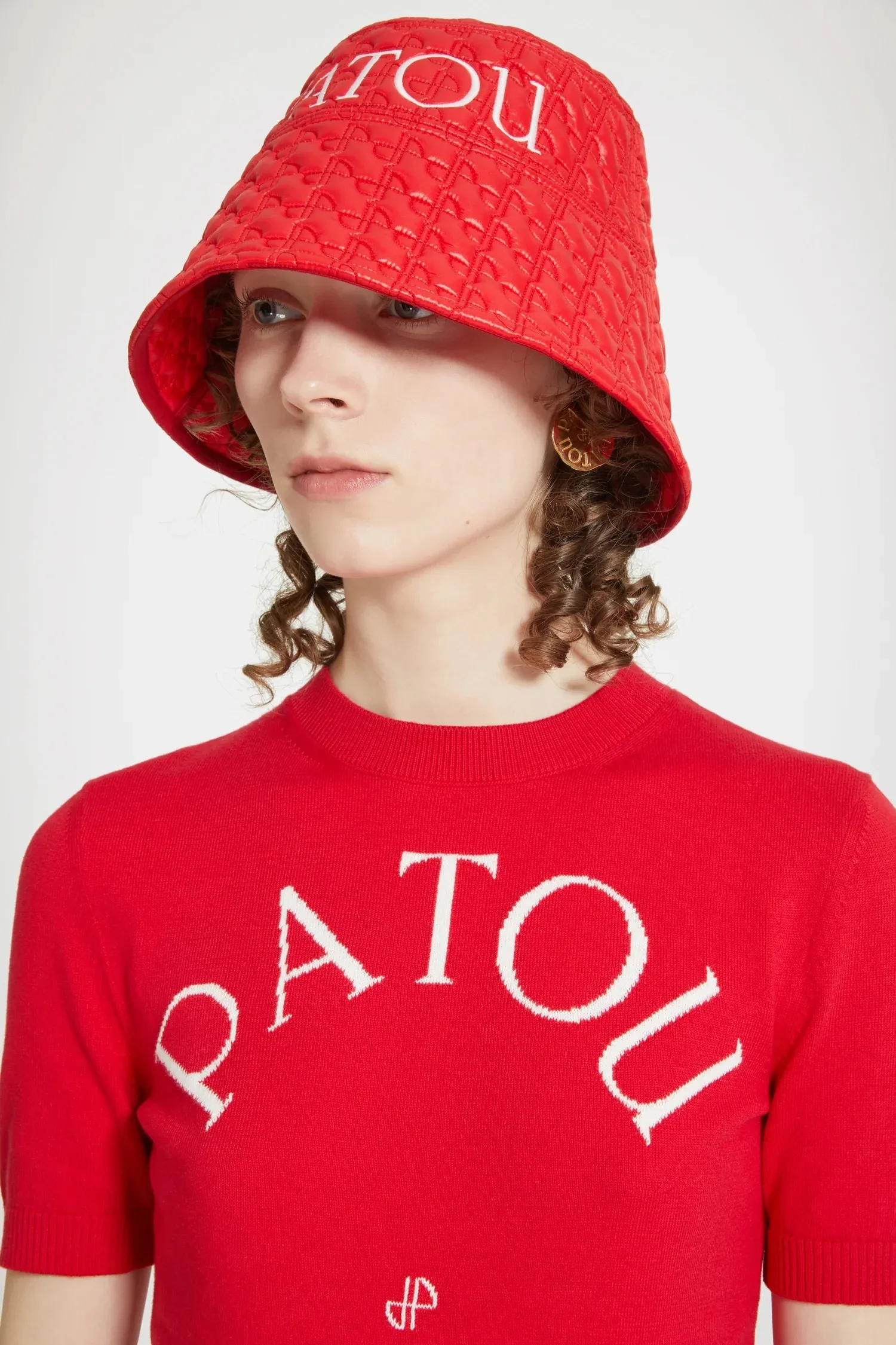 PATOU  |Cotton Short Sleeves Logo V-neck & Crew neck