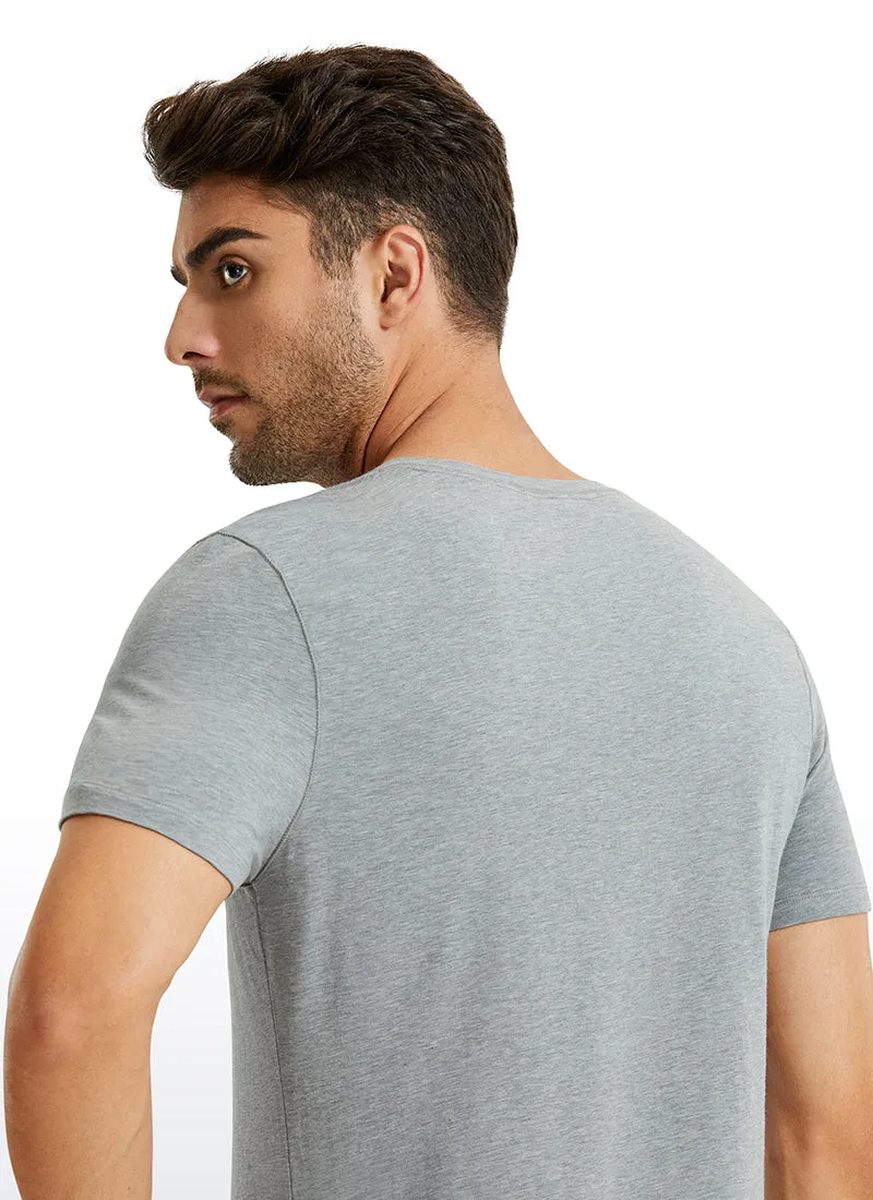 Pima Cotton Henley Short Sleeves