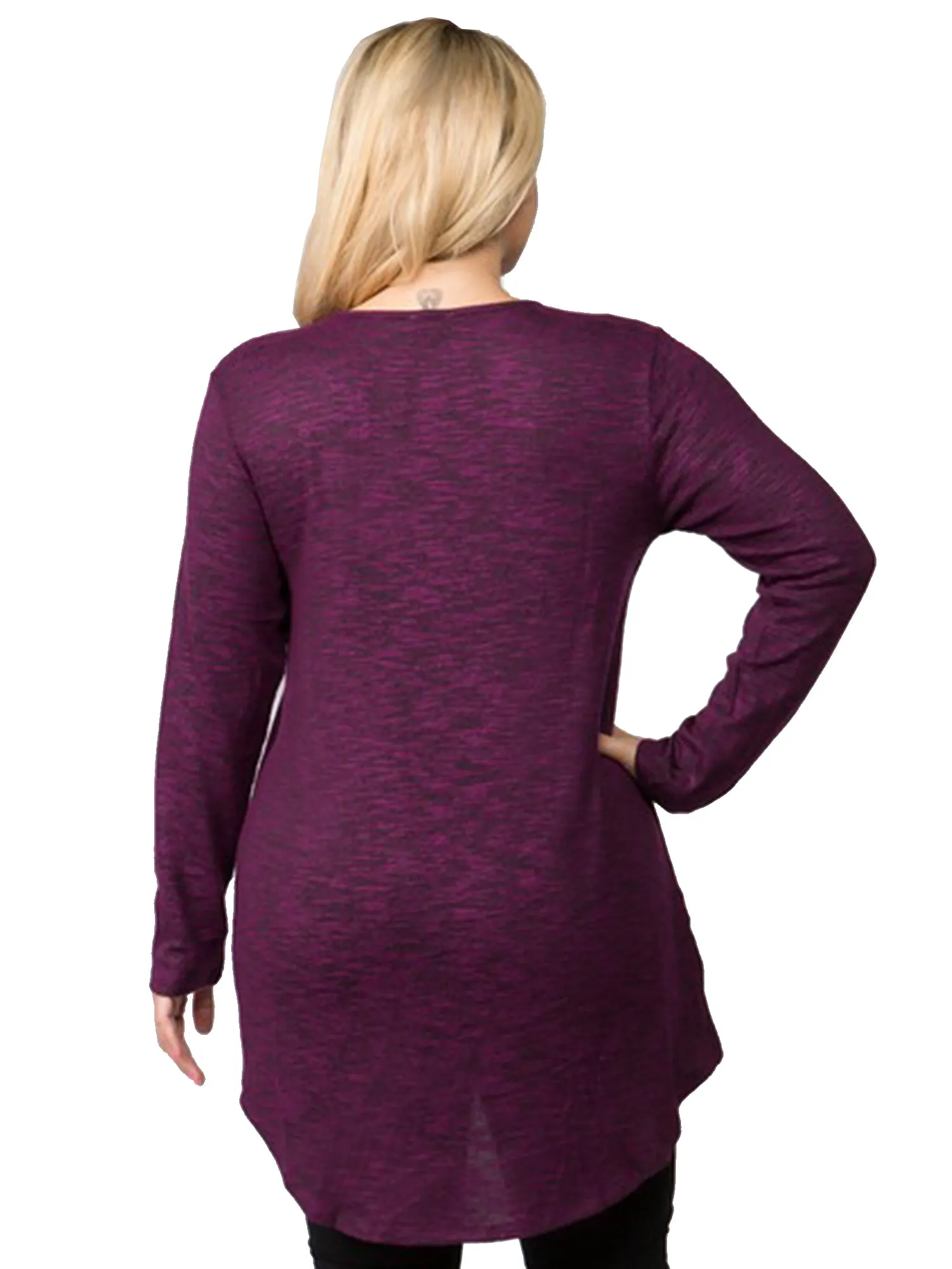 Plum Purple Plus Size Wrap Style Tunic Top