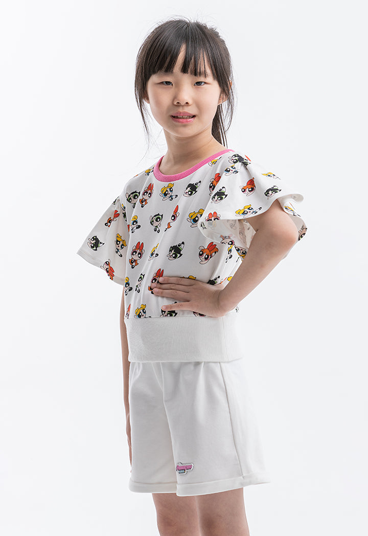 Powerpuff Girls Printed T-Shirt and Shorts Set