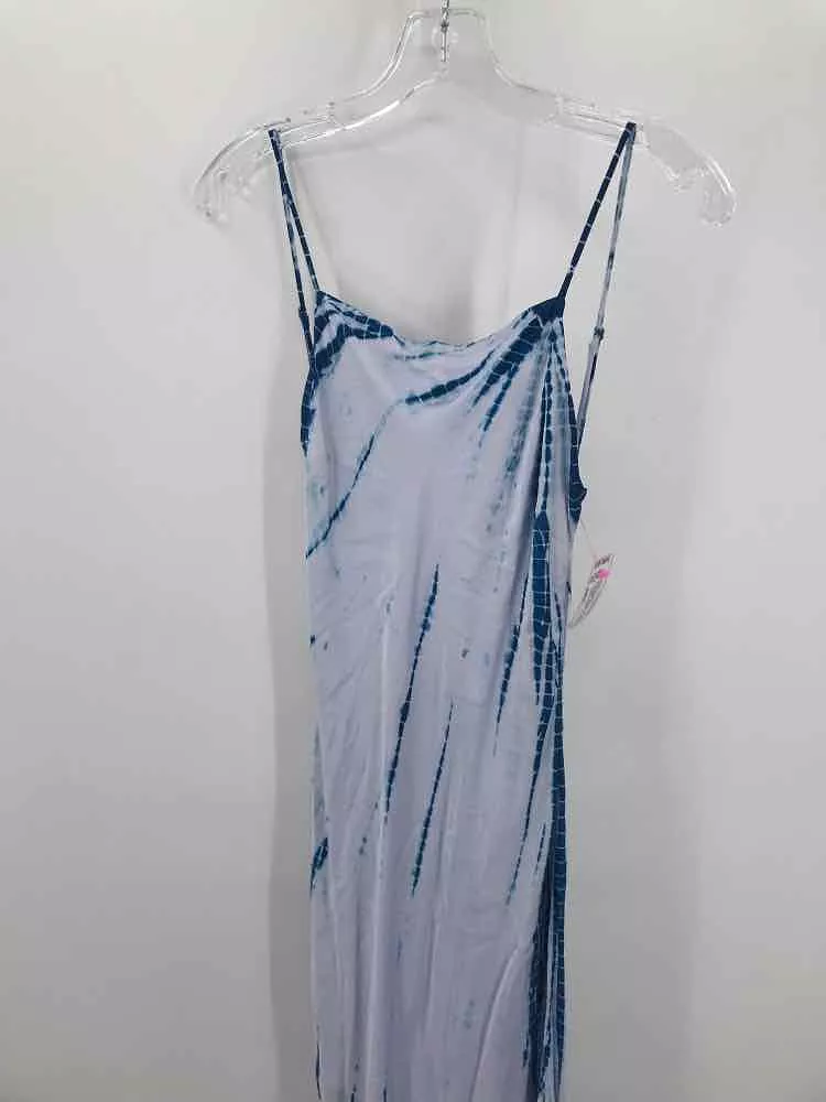 Pre-Owned Chasor Blue Size Medium Tie Dye Knee Length Sleeveless Dress