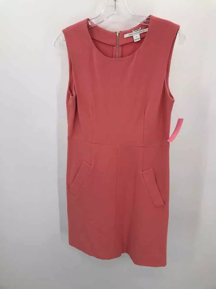 Pre-Owned Diane Von Furstenberg Orange Size 6 Knee Length Sleeveless Dress