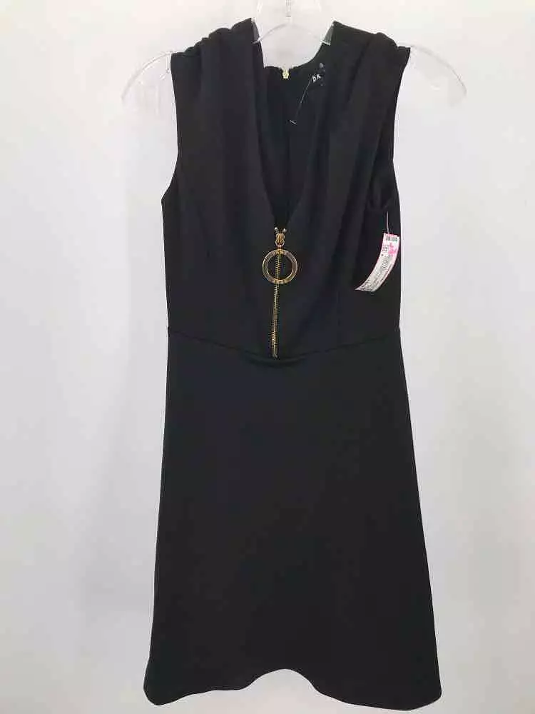 Pre-Owned DKNY Black Size 4 Knee Length Sleeveless Dress