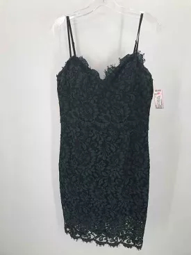 Pre-Owned Eliza J Green Size 12 Lace Knee Length Sleeveless Dress