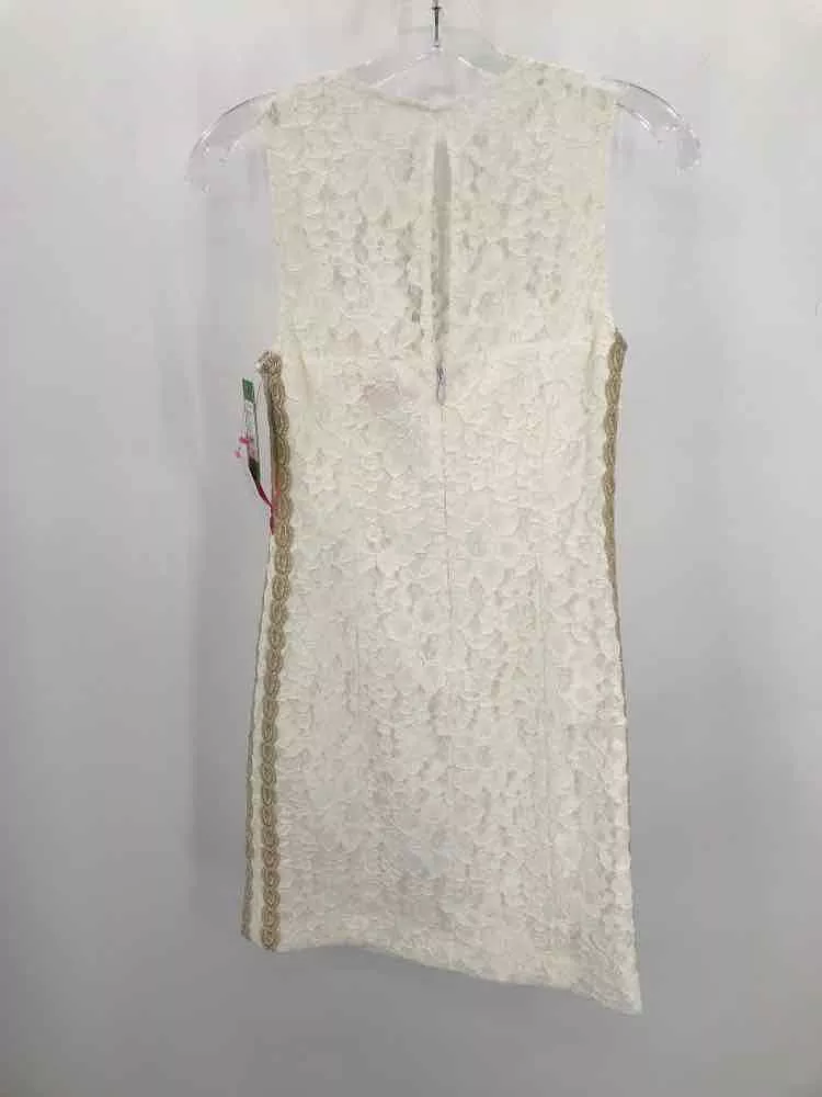 Pre-Owned Lilly Pulitzer White Size 00 Lace Knee Length Sleeveless Dress