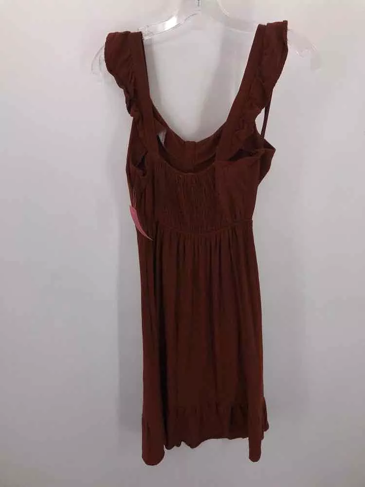 Pre-Owned Monteau Brown Size Medium Knee Length Sleeveless Dress