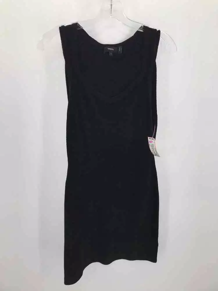 Pre-Owned Theory Black Size Small Knee Length Sleeveless Dress