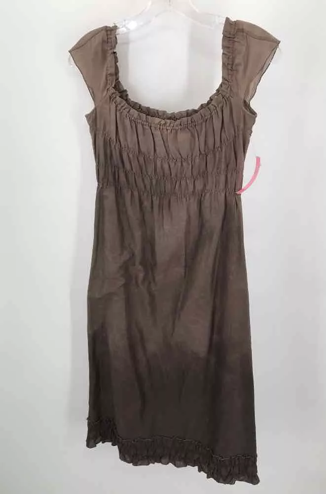 Pre-Owned Theory Brown Size XS Knee Length Sleeveless Dress