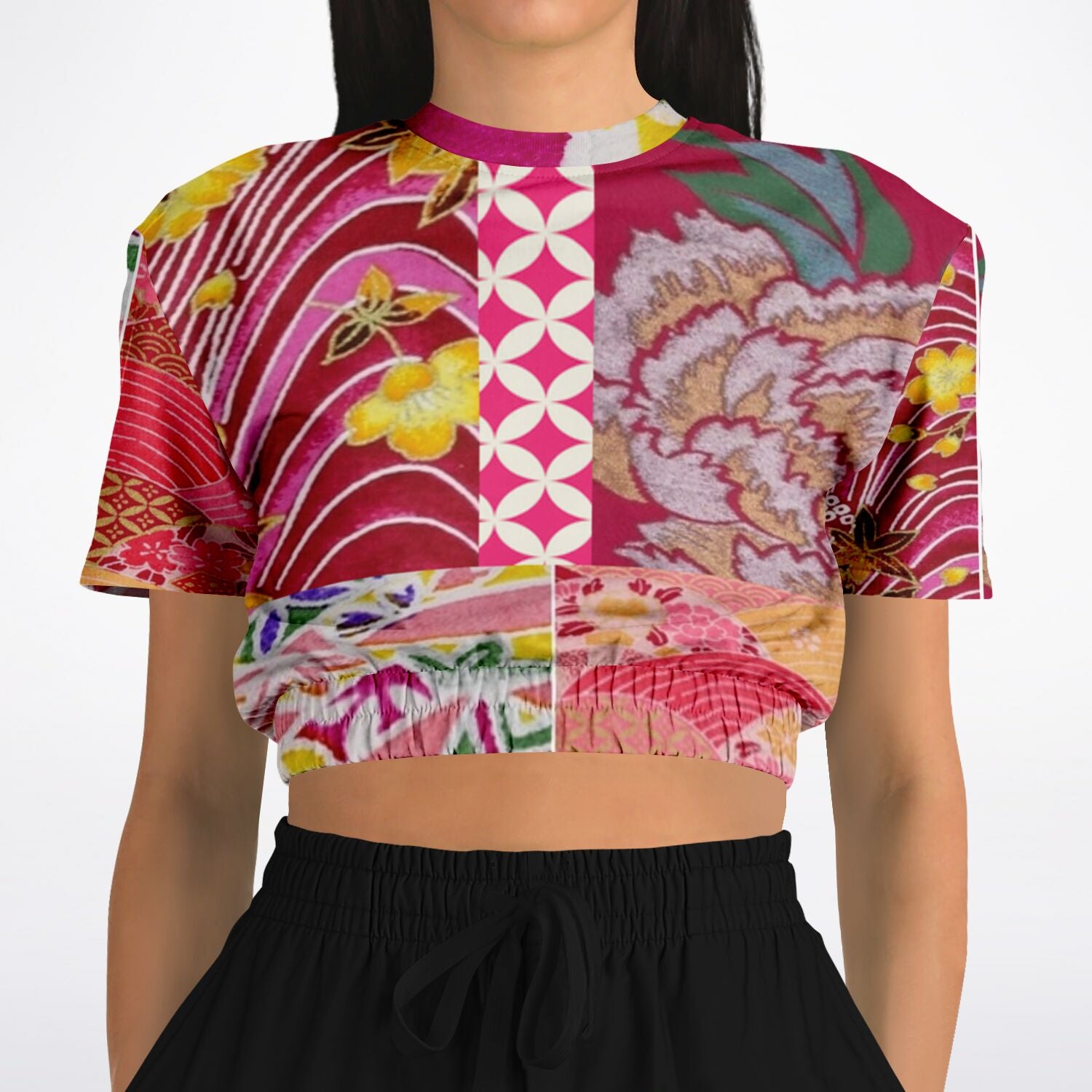 Queen Lili'uokalani Short Sleeve Cropped Eco-Poly Sweater