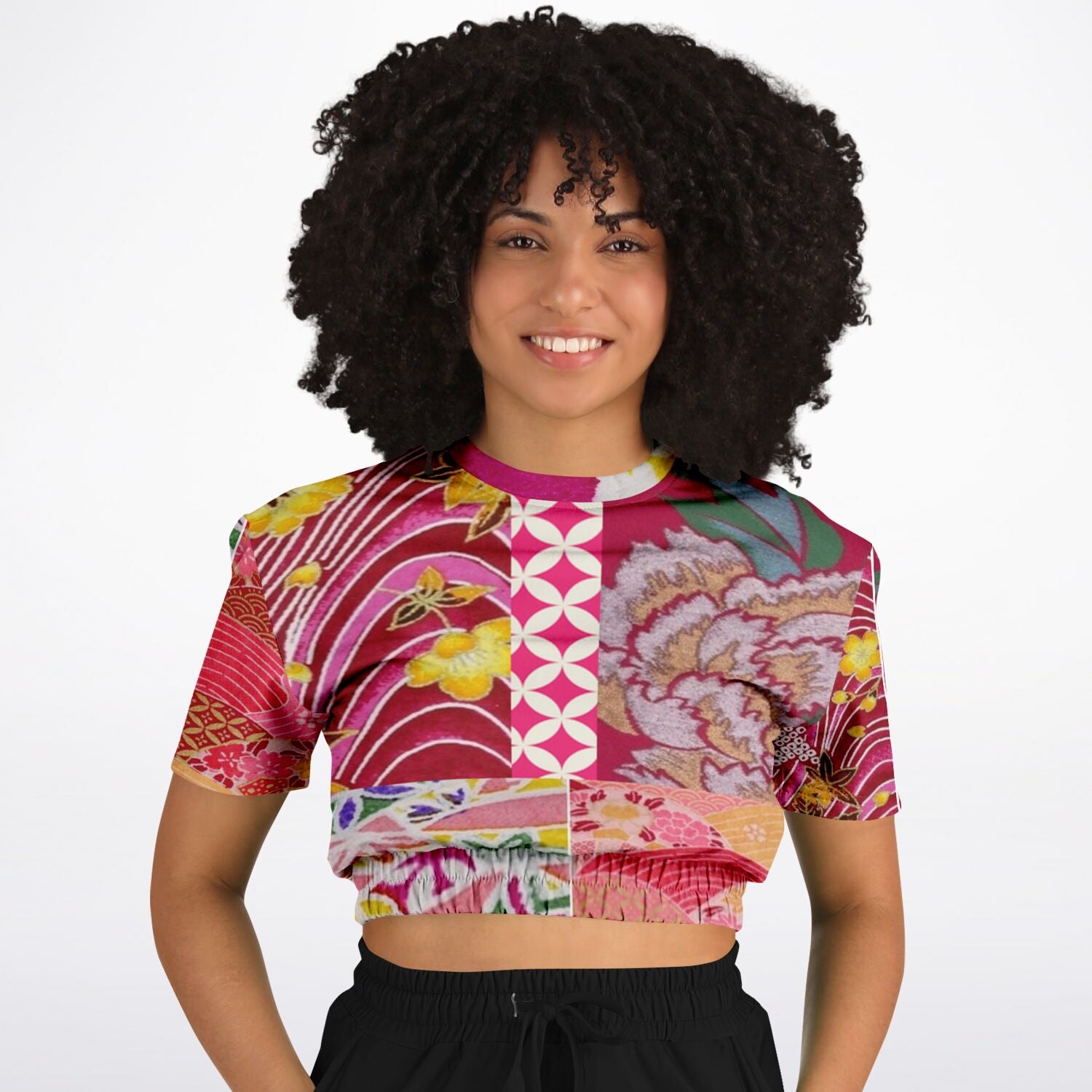 Queen Lili'uokalani Short Sleeve Cropped Eco-Poly Sweater