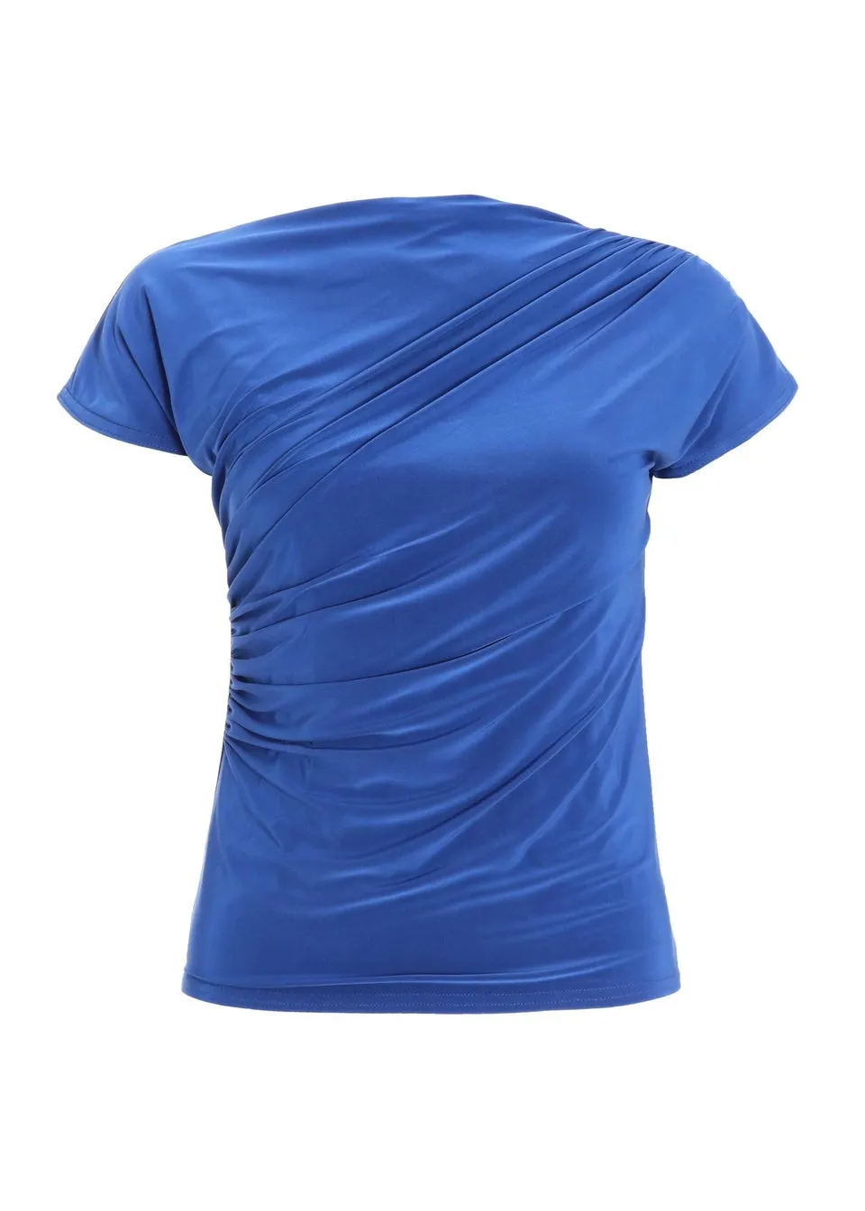 Quiz Blue Wrap High Neck Top