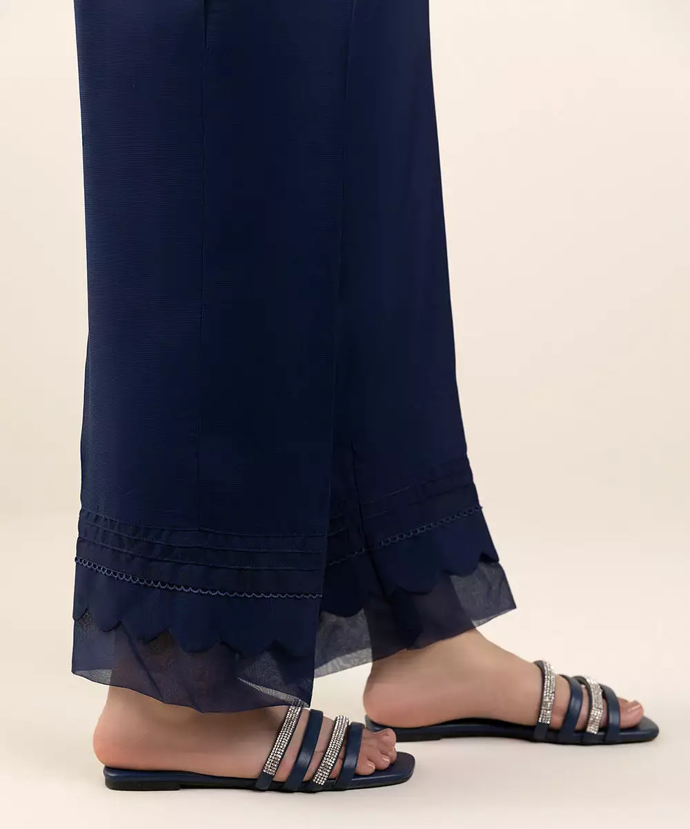 Raw Silk Straight Pants