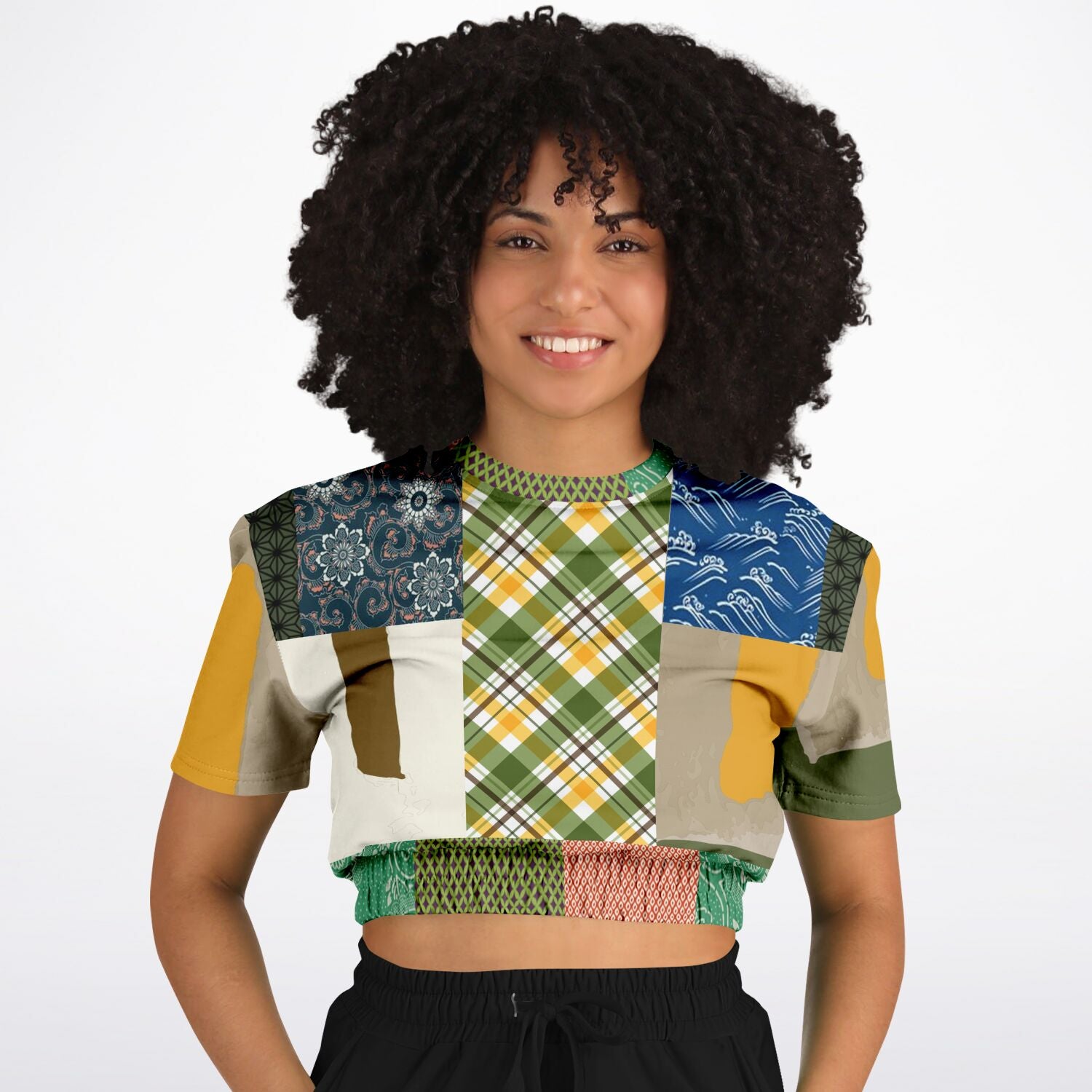 Razzamatazz Short Sleeve Cropped Eco-Poly Sweater