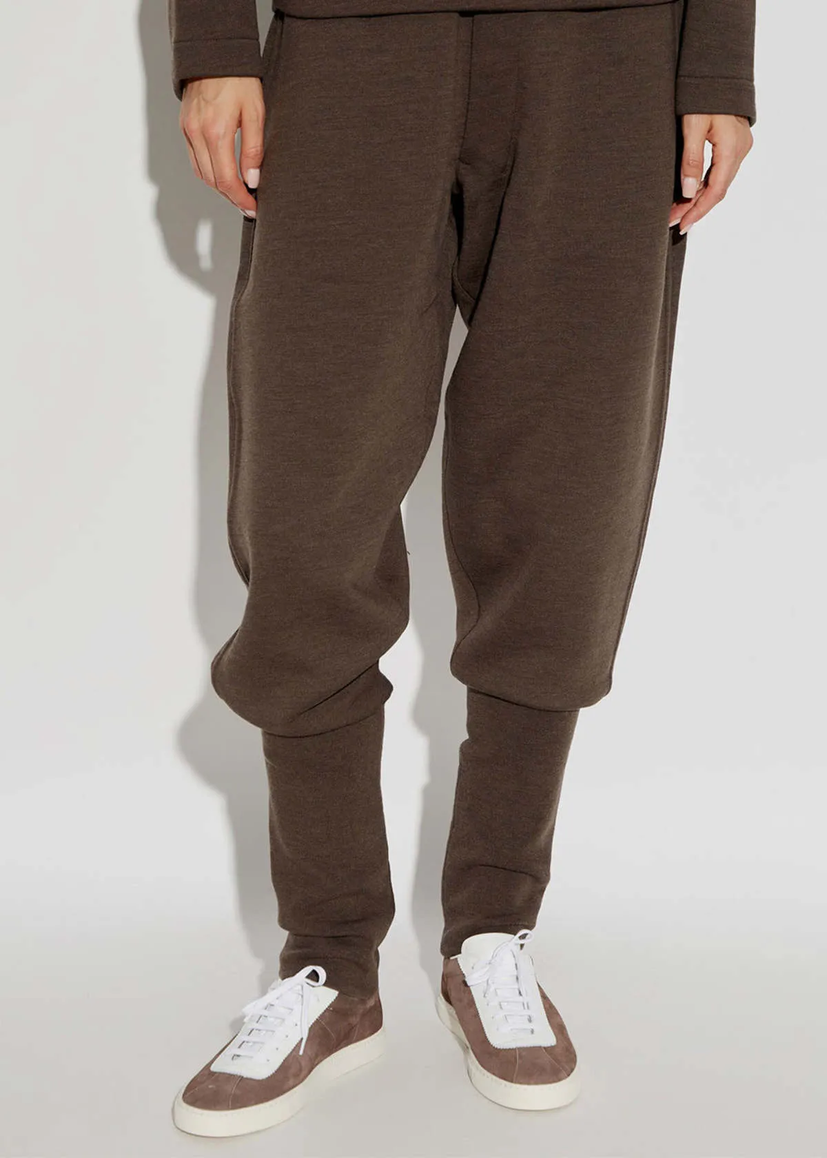 Relaxed Rib Pants - Dark Brown Melange