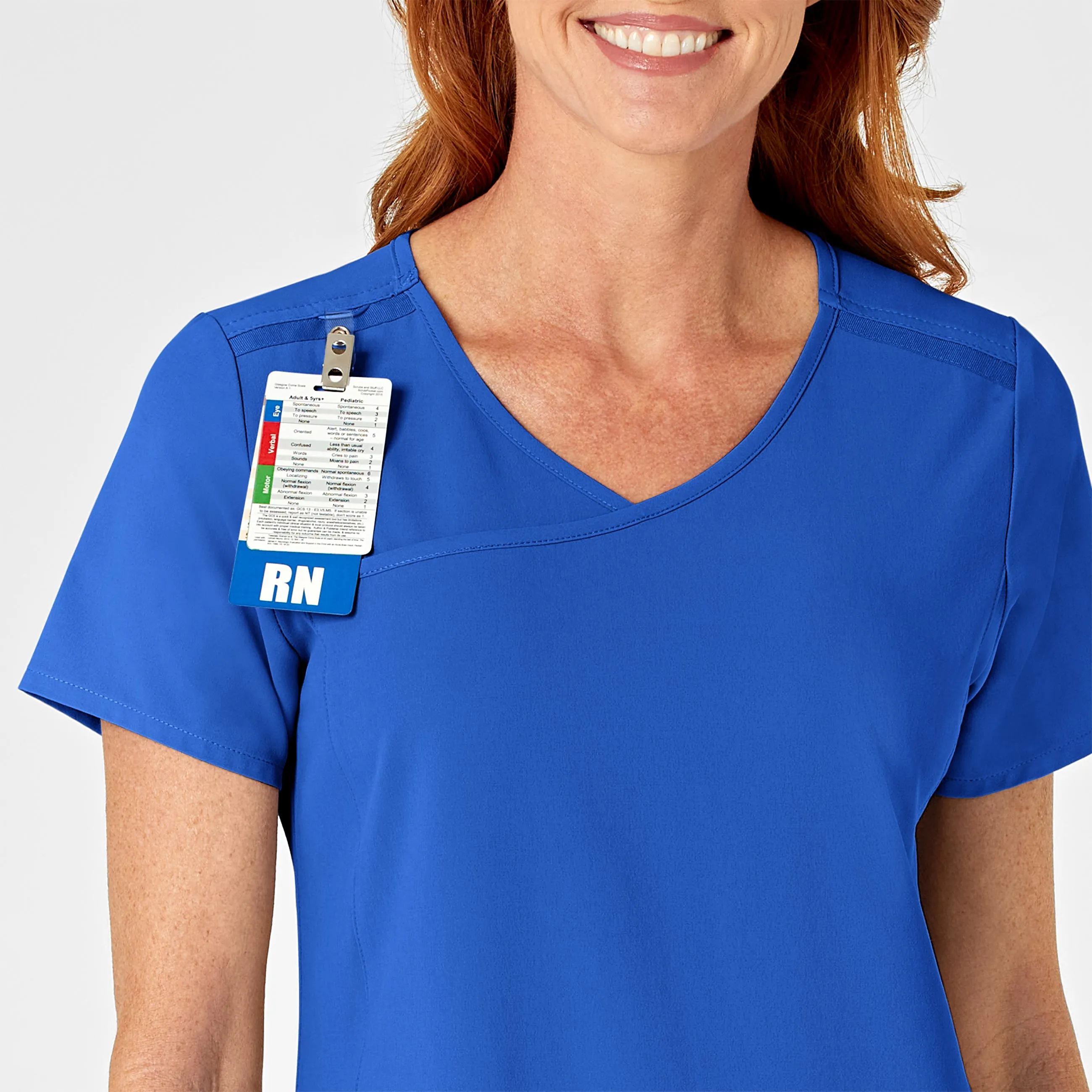 RENEW Women's Mock Wrap Scrub Top - Royal