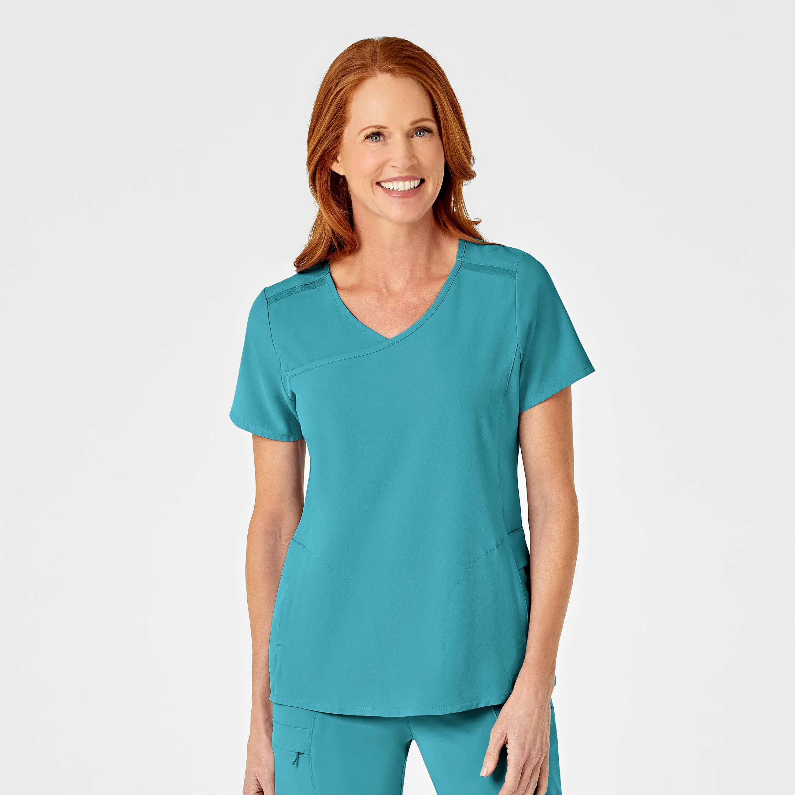 RENEW Womens Mock Wrap Scrub Top