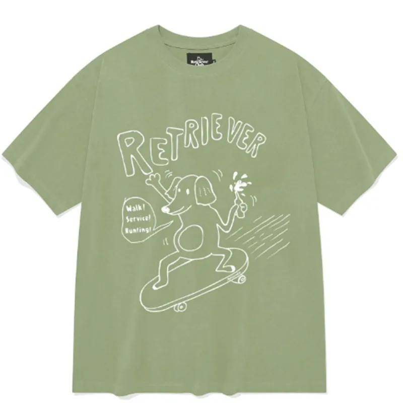 Retriever Club  |Street Style Other Animal Patterns Cotton Short Sleeves Logo