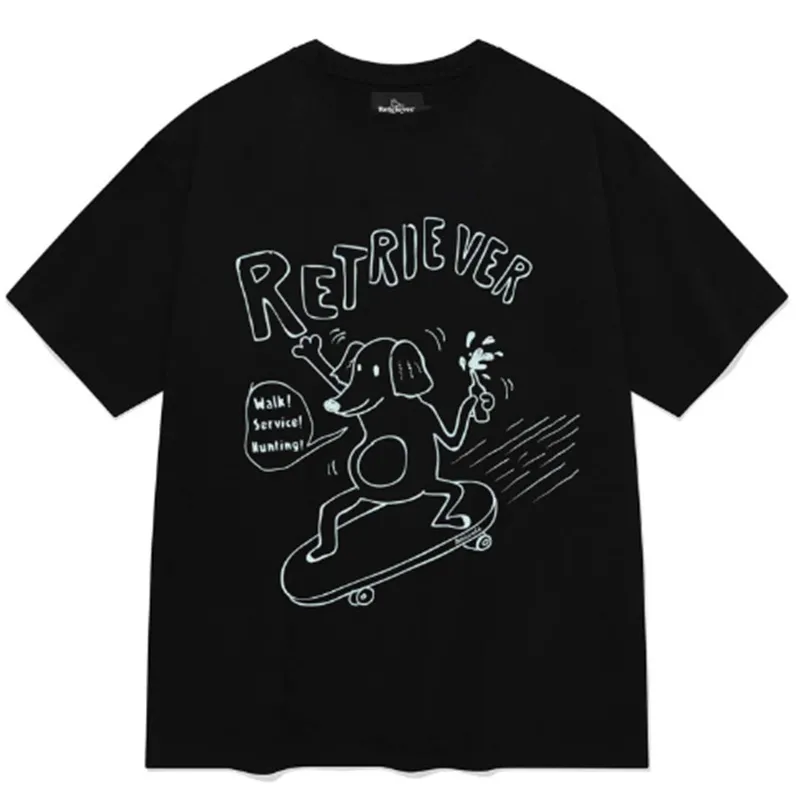 Retriever Club  |Street Style Other Animal Patterns Cotton Short Sleeves Logo