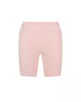 RIB BIKE SHORT - PEACH PINK