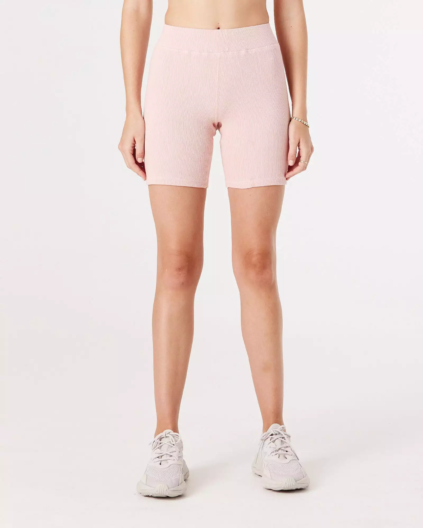 RIB BIKE SHORT - PEACH PINK