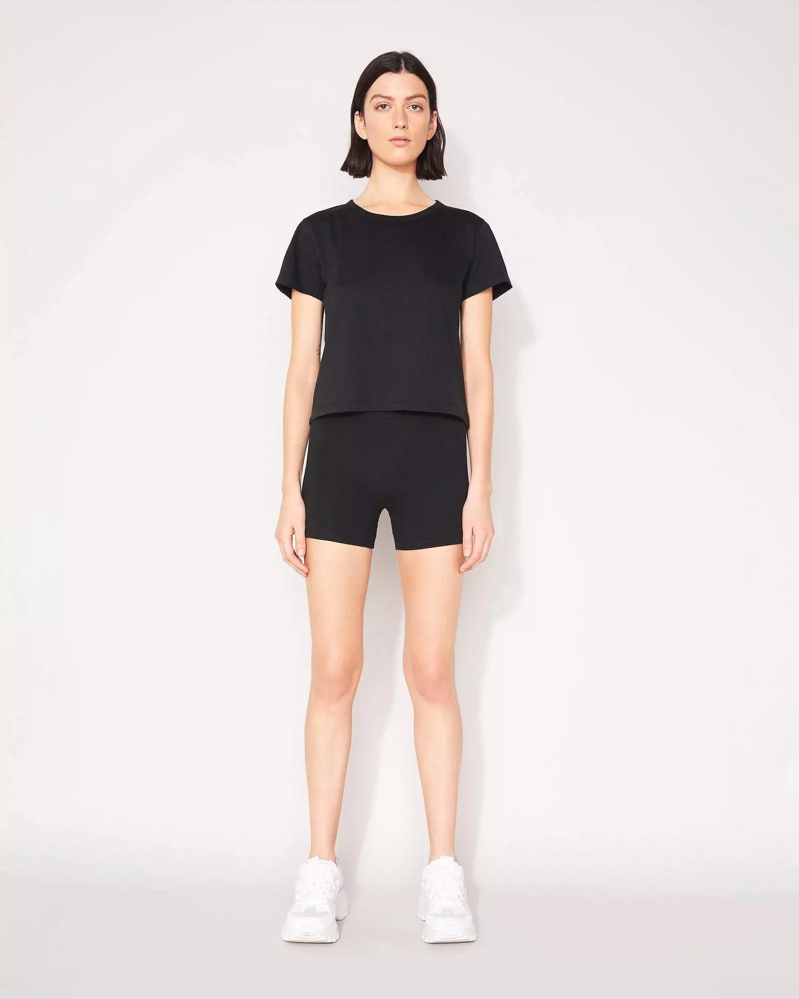 RIB CROP BIKE SHORT - BLACK